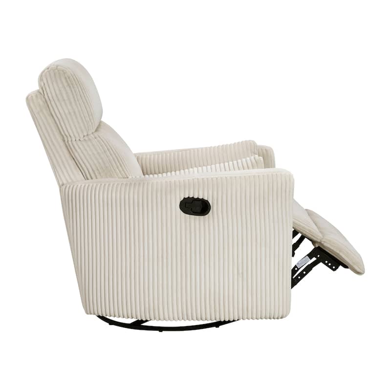Braidy Corduroy Swivel Glider Manual Reclining Chair