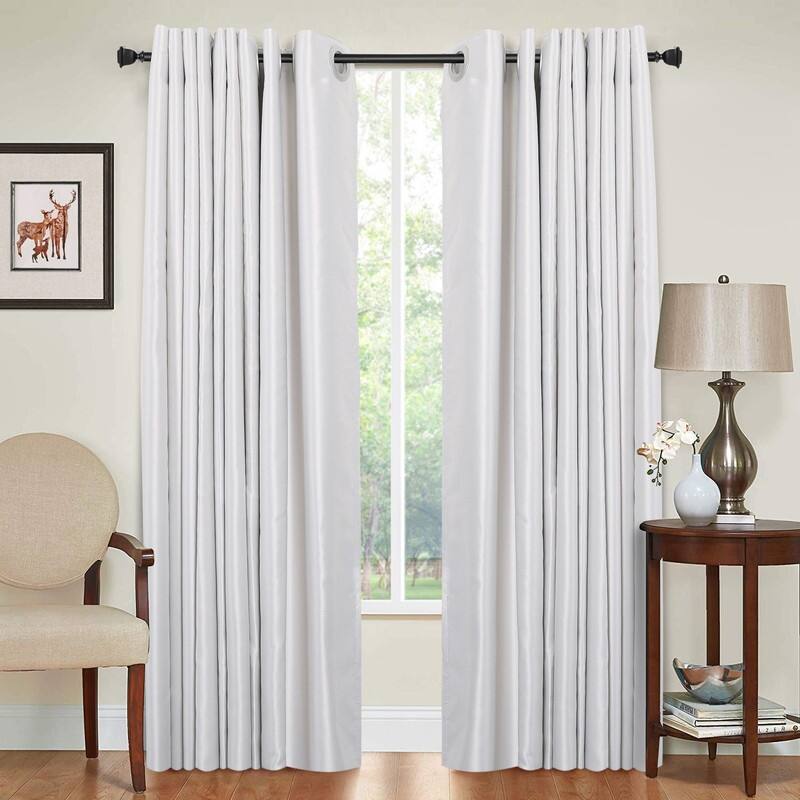 UTOPIA ALLEY Wall Mounted 3/4 Inch Curtain Rod, Single Decorative Drapery Rod, Adjustable Curtain rods for Windows