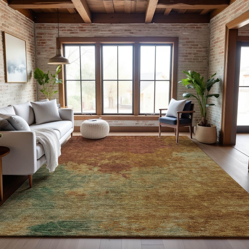 Premium Washable Super Soft Chic Modern Mayfield Rug - Paprika - 5' x 7'6"