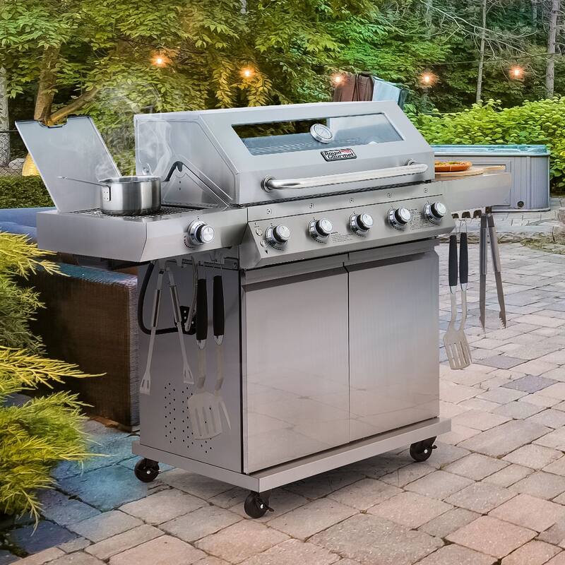 Royal Gourmet Deluxe Stainless Steel 5-Burner Gas Grill