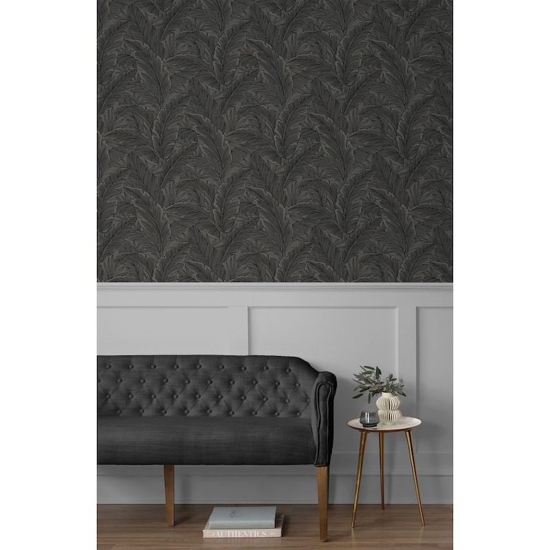 Seabrook Designs Gulf Tropical Leaves Non-Woven Unpasted Wallpaper