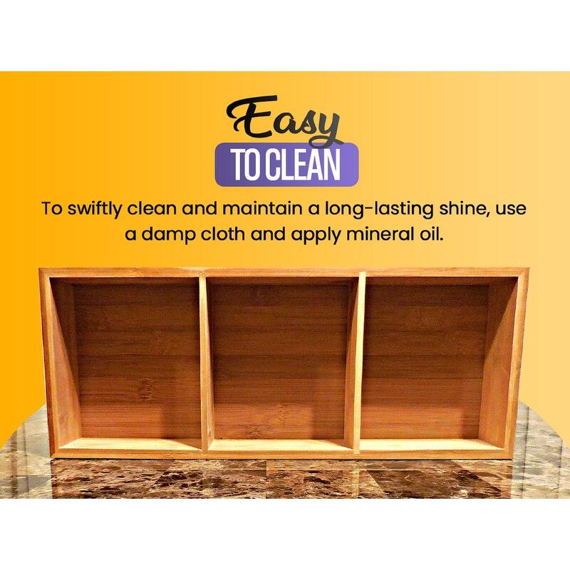 Bamboo Storage Boxes without Handle, Organization Storage for Kitchen and Office