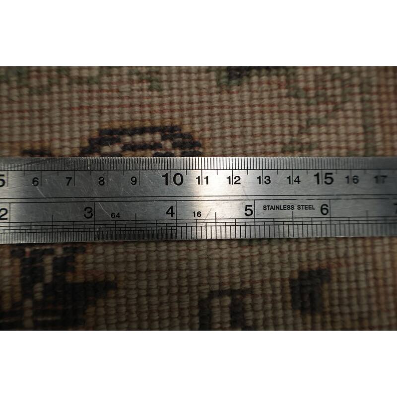 Hand Knotted Oriental 100% Wool Carpet Traditional All-Over Beige & Ivories Ziegler Area Rug - 8' 9'' X 6' 1''