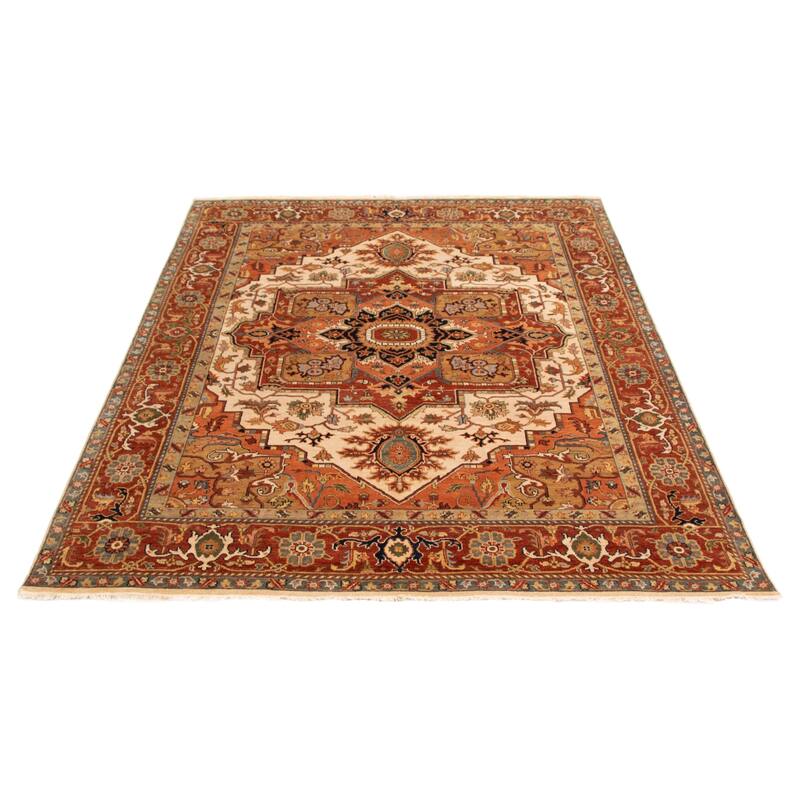 ECARPETGALLERY Hand-knotted Jules Sultane Ivory Wool Rug - 7'10 x 9'10