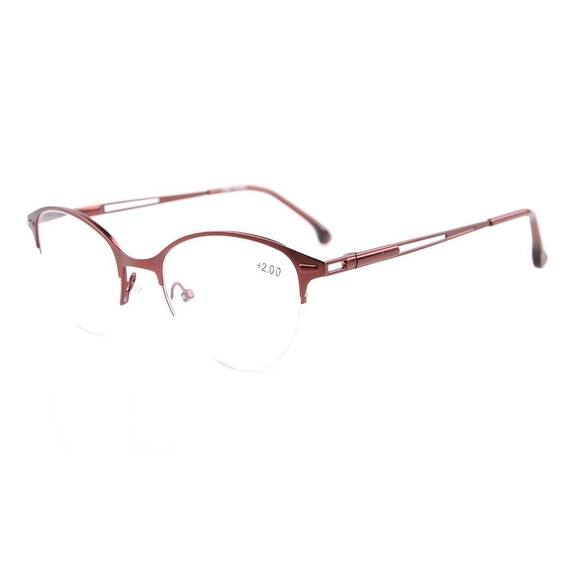 Shop Eyekepper Quality Spring Hinges Half Rim Cat Eye Style Reading Glasses Red 1 00 Overstock 15194769