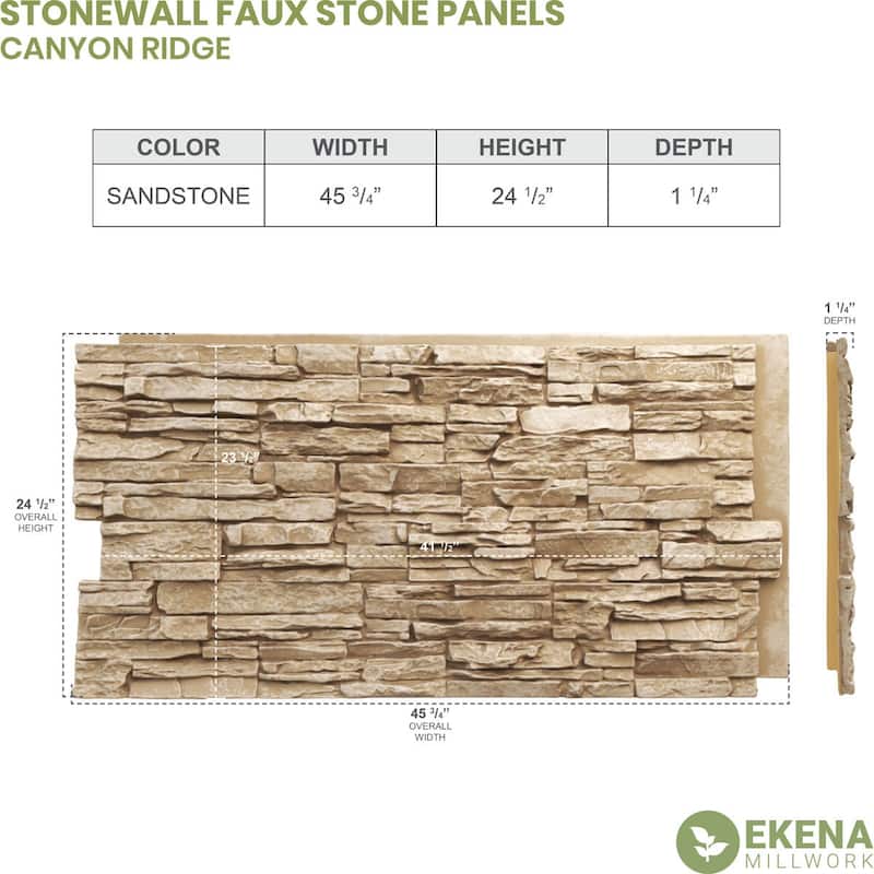 Canyon Ridge Stacked Stone, EverStone Faux Stone Siding Panel