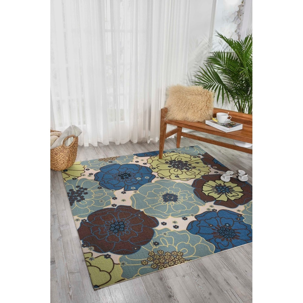 Nourison & Garden Floral Indoor / Outdoor Area Rug