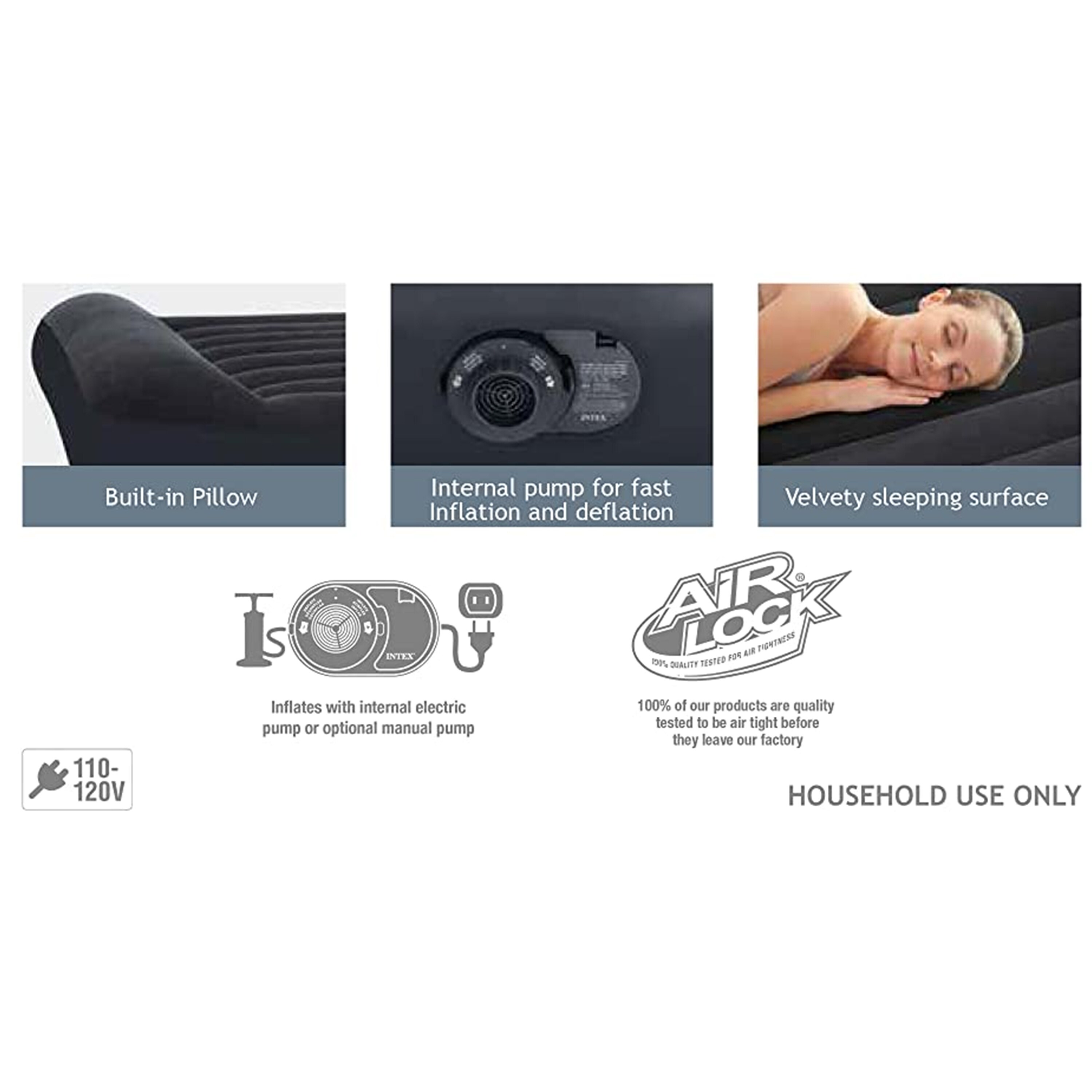 Intex dura beam standard pillow rest classic airbed with internal discount pump