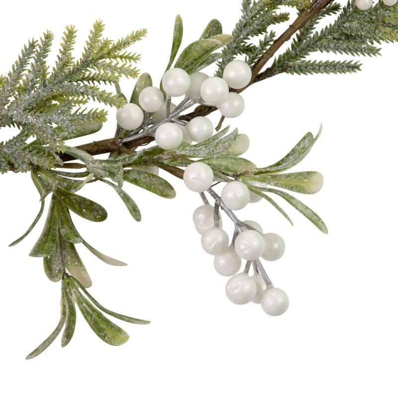 5' x 7" Artificial Christmas Garland Frosted Foliage Berries Unlit