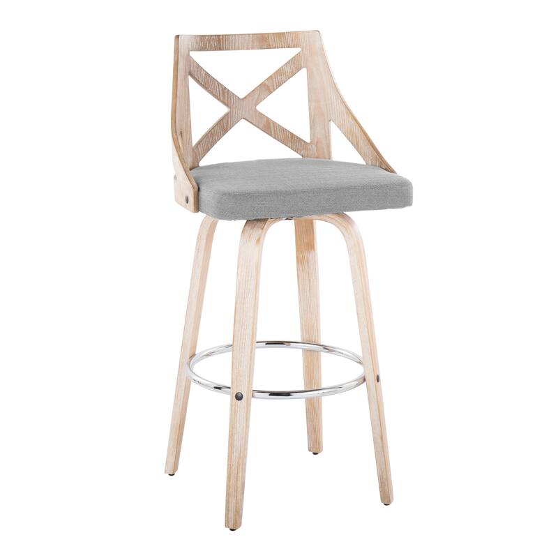 The Gray Barn Charlotte 30" Fixed-Height Bar Stool with Bent Wood Legs (Set of 2)