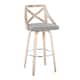 Option Light Grey Fabric/White Washed Wood/Chrome