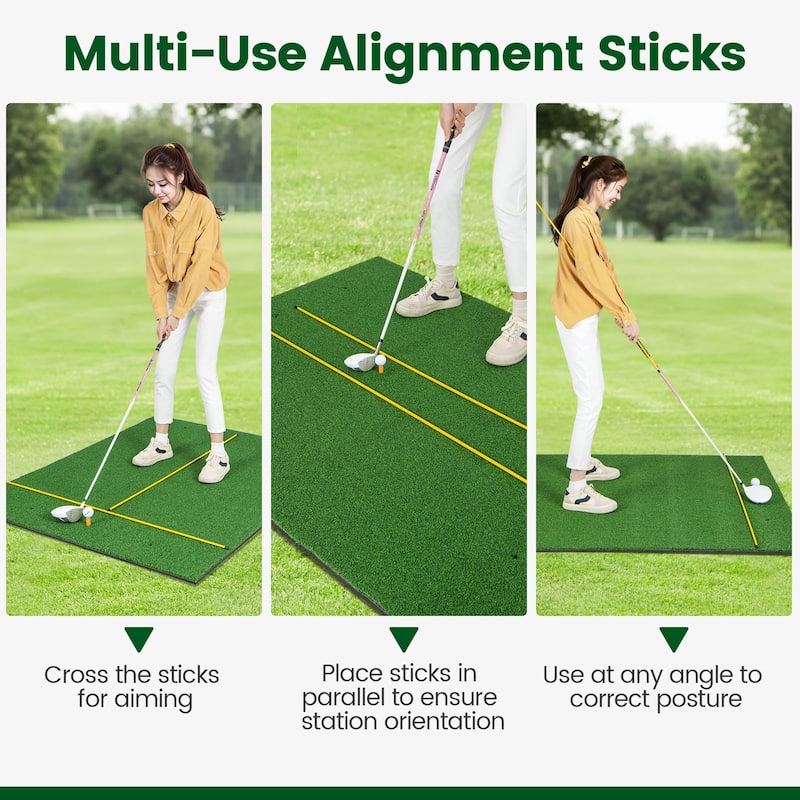 Costway 5 x 4 FT Golf Hitting Mat Artificial Indoor Outdoor Turf Golf - See Details