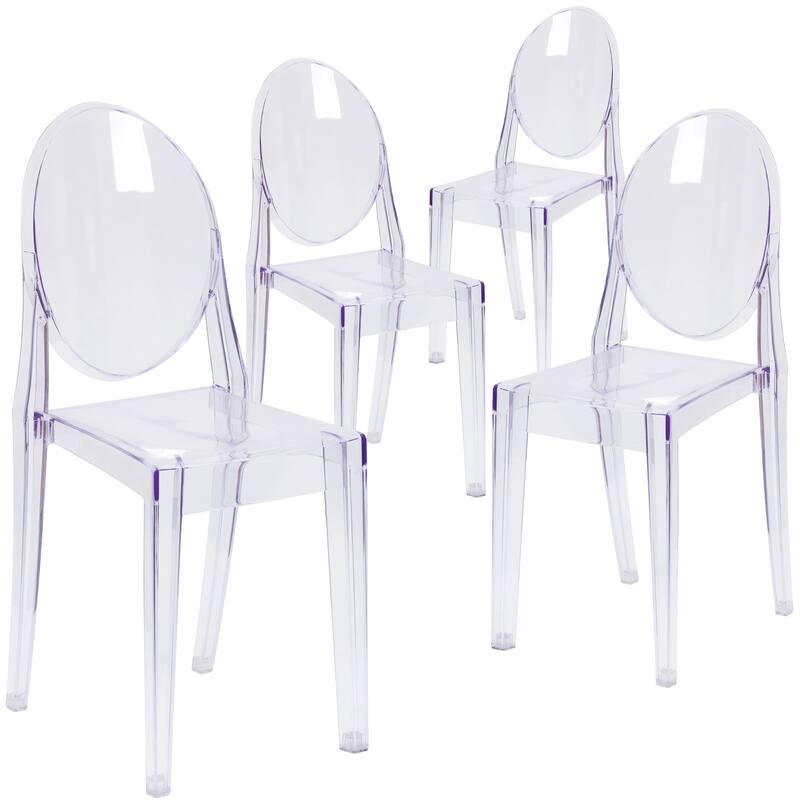 4PK Side Chair in Transparent Crystal Stack Chair - Event & Accent Chair
