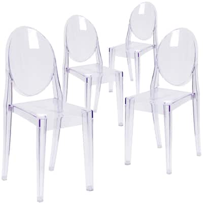 4PK Side Chair in Transparent Crystal Stack Chair - Event & Accent Chair