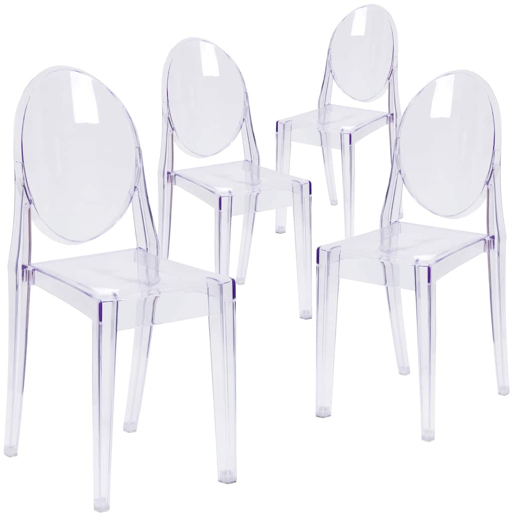 4PK Side Chair in Transparent Crystal Stack Chair - Event & Accent Chair