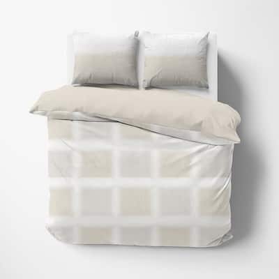 Delara GOTS Certified 100% Organic Cotton Damask Reversible Print Duvet Cover and Sham Set of 2