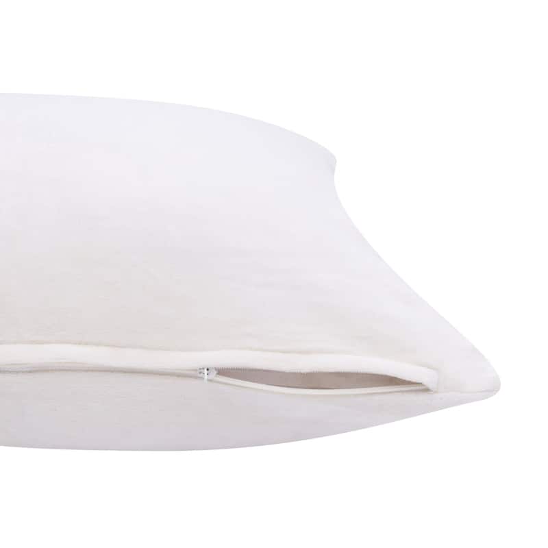 HomeRoots 20" X 20" Ivory 100% Cotton Zippered Pillow