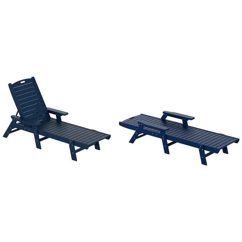 Laguna Hdpe All Weather Outdoor Patio Pool Reclining Chaise Lounge (Set Of 2)