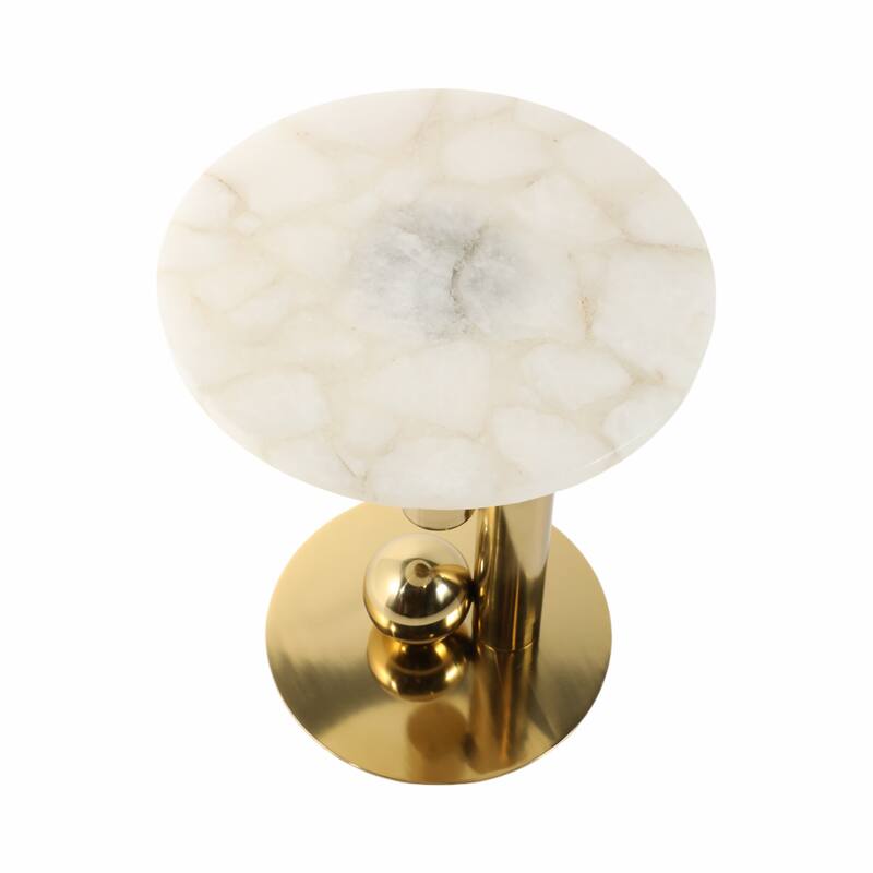 Modern Accent Side Table - Contemporary Round Accent Design for Home decor - 22", White - 18" x 18" x 22"