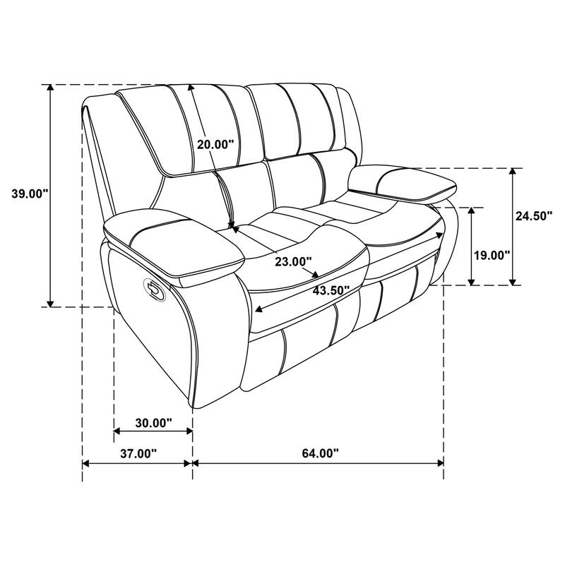 Camila Upholstered Motion Reclining Loveseat