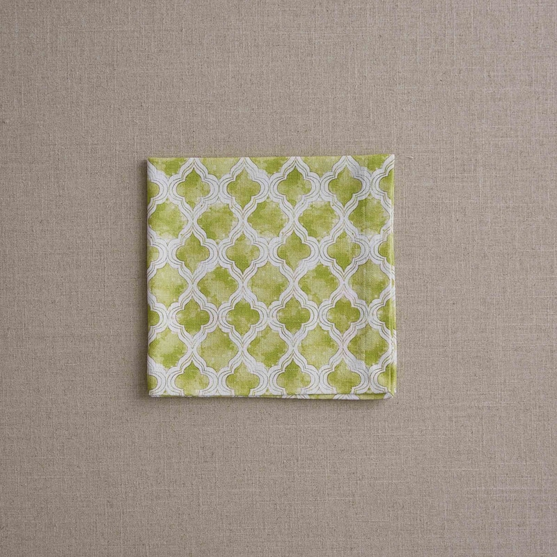 Split P Green Watercolor Geo Napkin Set of 4 - 20" x 20"