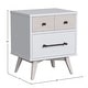 preview thumbnail 2 of 0, Rowan 2-Drawer Modern Wood Nightstand, Ash Linen White