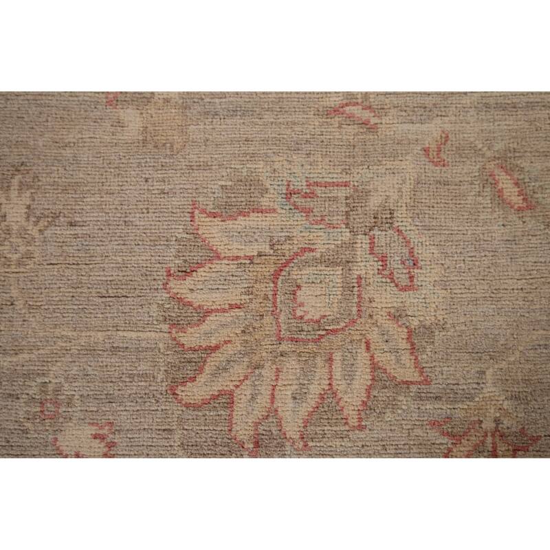 Hand Knotted Oriental 100% Wool Carpet Transitional All-Over Beige & Ivories Oushak Area Rug - 10' 2'' X 8' 2''