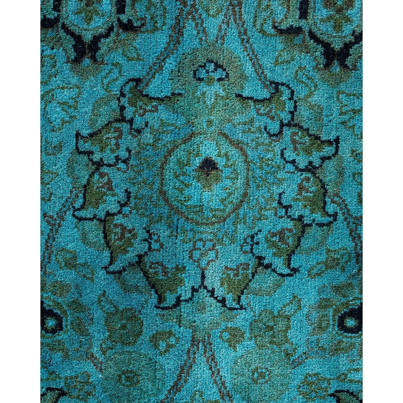 Fine Vibrance, One-of-a-Kind Hand-Knotted Area Rug - Blue, 5' 1" x 5' 1" - 5' 1" x 5' 1"