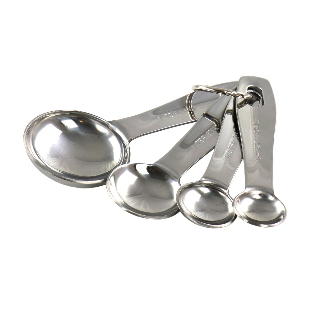 Vintage Set of Metal Measuring Spoons 1980s Tablespoon, Teaspoon Set of 4 