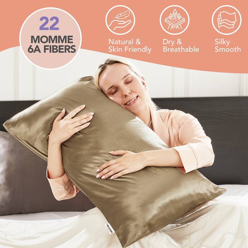 Deconovo 100% Pure Mulberry Silk Pillowcase With 22 Momme 6A High Grade Fibers