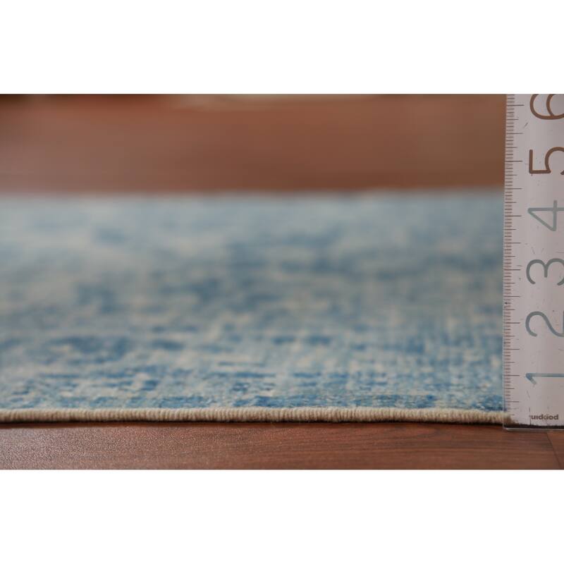 Hand Knotted Oriental 100% Wool Carpet Transitional All-Over Navy Blue & Blues Oushak Runner Rug - 17' 4'' X 3' 2''