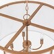 preview thumbnail 9 of 10, Rennnsan 4-Light Modern Farmhouse Antique Gold Fabric Drum Pendant Light for Dining Room - 23.62 in. W x 16.54 in. H