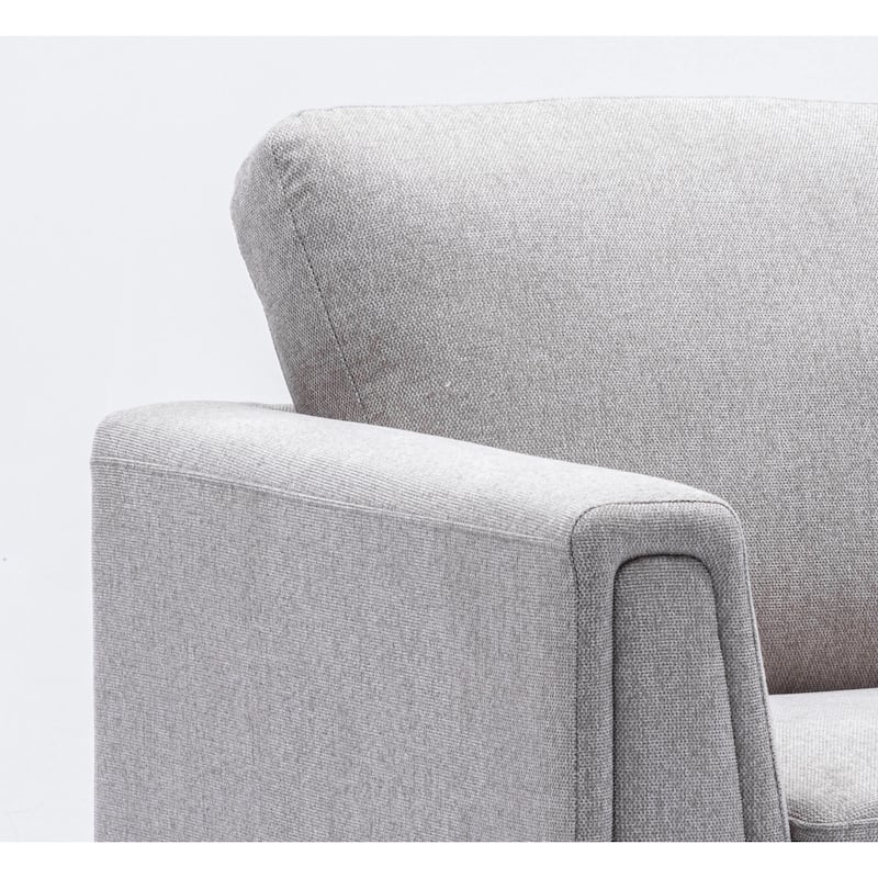 Gray 37" Linen Upholstered Accent Chair