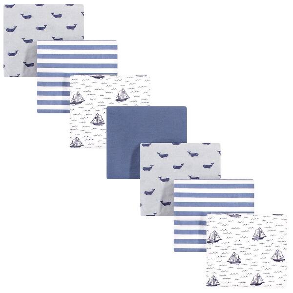 slide 1 of 1, Hudson Baby Infant Boy Cotton Flannel Receiving Blankets Bundle, Sailboat, One Size - Sailboat - One Size One Size - Sailboat