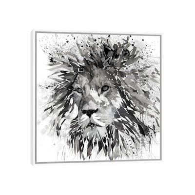iCanvas "Lion Black And White" by Katia Skye Framed