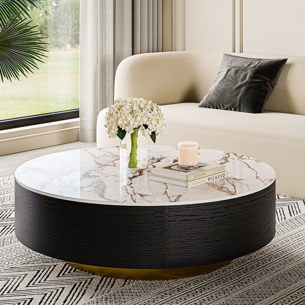 Solid black shop coffee table