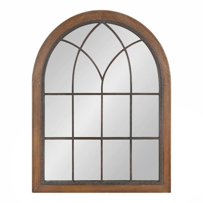 Kate and Laurel Nola Framed Windowpane Arch Mirror
