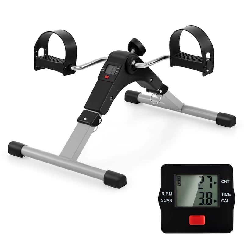 Costway Under Desk Exercise Bike Pedal Exerciser with LCD Display for - See Details - Black