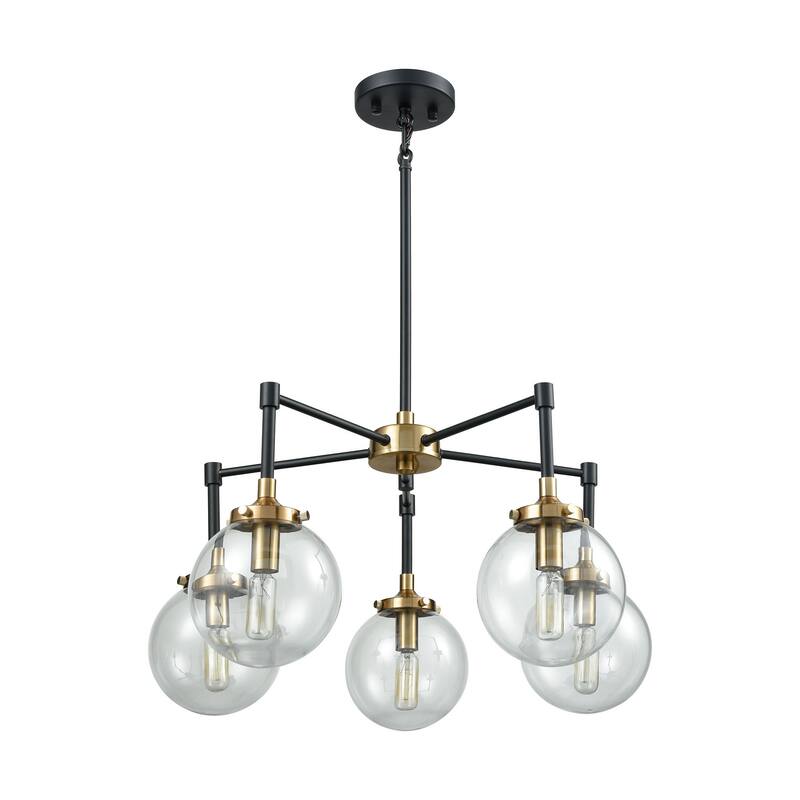 Boureaux Metal and Glass Orb Chandelier