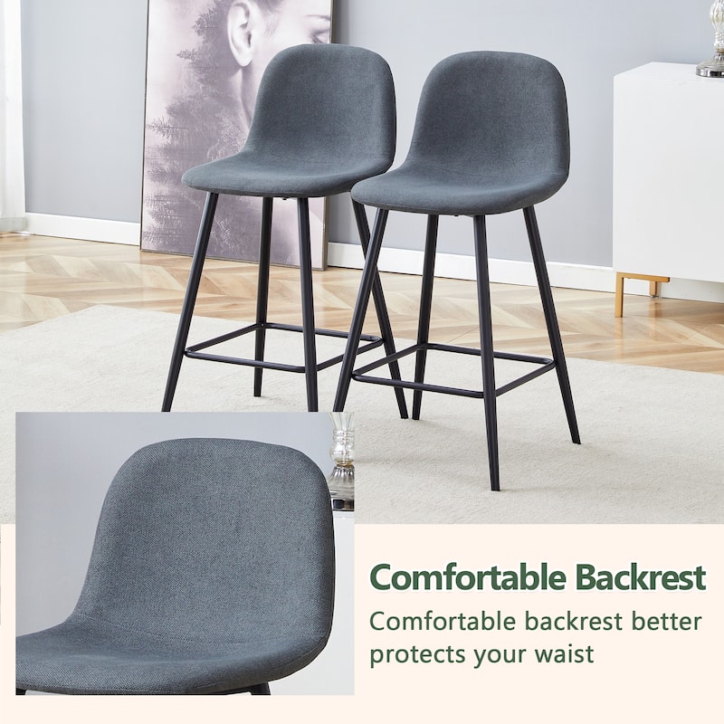 Bar Chair Set-Two Pieces, Stable Comfort.Thoughtful Design Of Rounded Backrest,Suitable For Placement In Bars