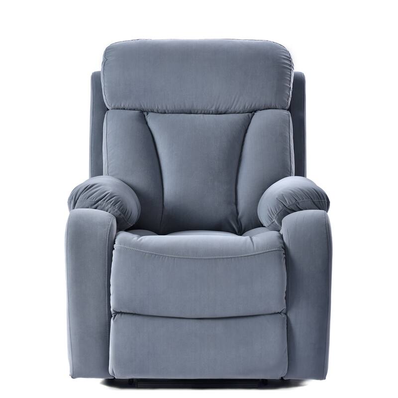 Blue Power Lift Recliner for Seniors with Remote, Anti-Skid Upholstery, Overstuffed Cushion, and Side Storage Pocket