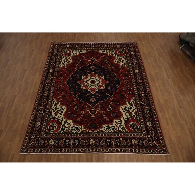 Hand Knotted Oriental 100% Wool Carpet Traditional Floral Red Bakhtiari Area Rug - 12' 9'' X 9' 10''