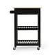 preview thumbnail 9 of 16, Dade Kitchen Cart with Wheels by Christopher Knight Home Black + Natural