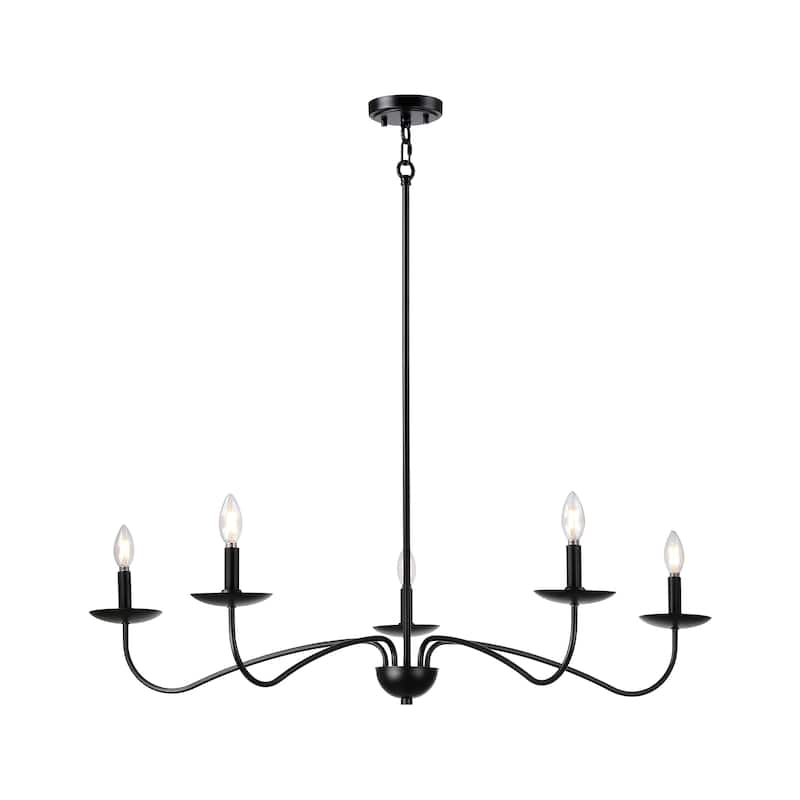 Meridian 5-Light Brushed Brass Chandelier with Candlestick Arms