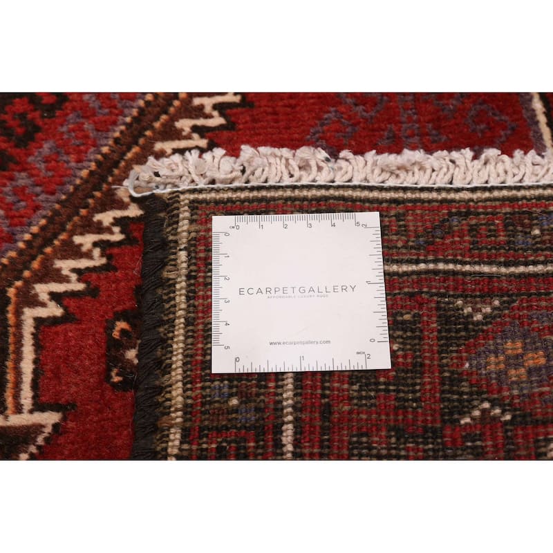 ECARPETGALLERY Hand-knotted Baluch Red Wool Rug - 4'0 x 7'5