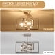 preview thumbnail 39 of 61, Zjvaive 3-Light Rectangular Semi Flush Mount Ceiling Light Farmhouse Metal Cage Light Fixture