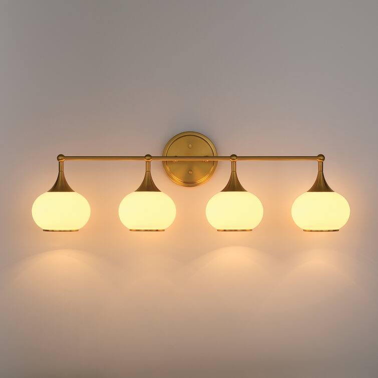 Acroma Aged Brass/Polished Chrome Finish Modern Globe Vanity Light