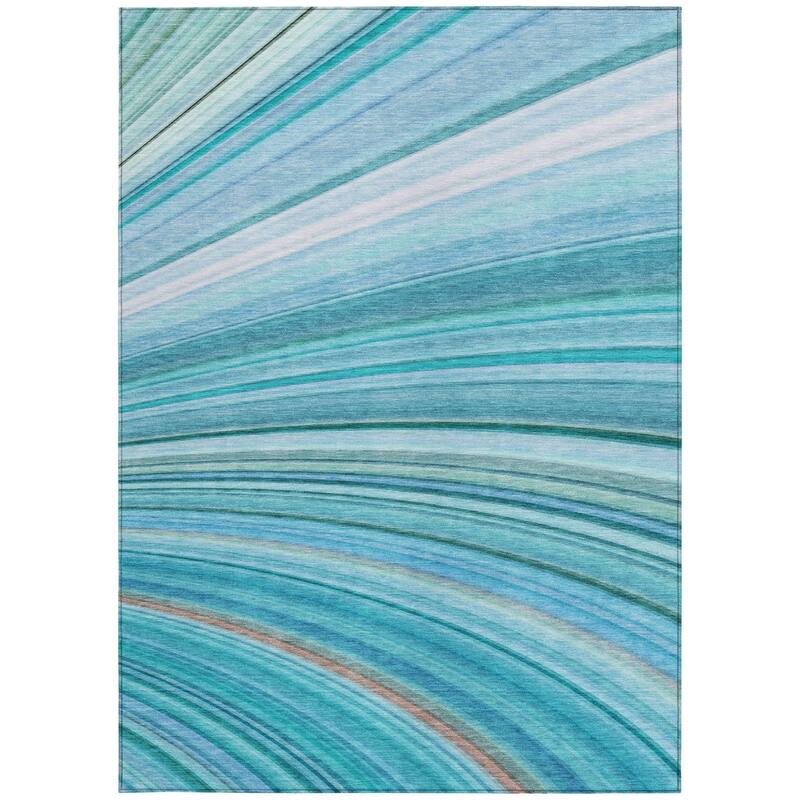 HomeRoots Abstract Transitional Rectangle Outdoor Rug