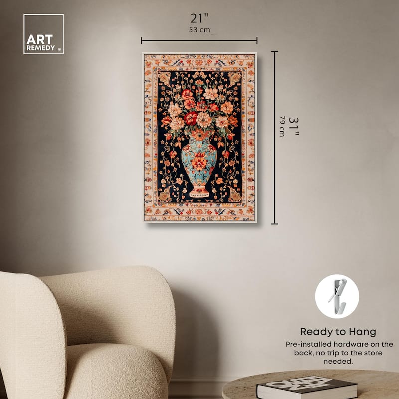 Persian Vase and Flowers II Canvas by Art Remedy