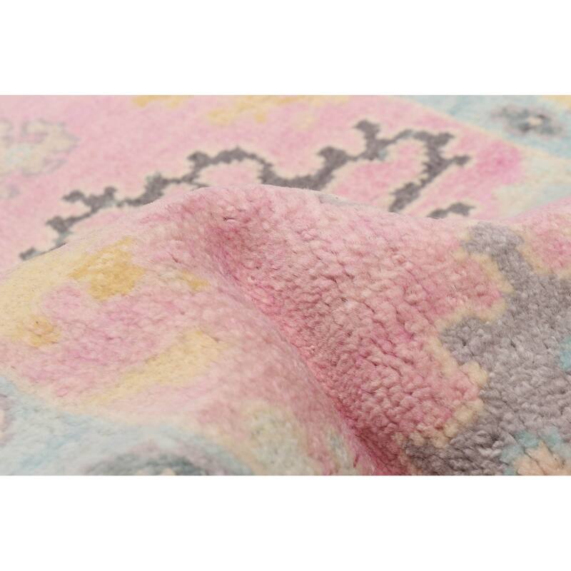 ECARPETGALLERY Hand-knotted Modern Oushak Violet Wool Rug - 2'6 x 9'8